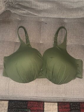 La Vie en Rose Aqua Olive Green Bikini Top Adjustable straps